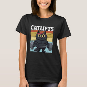 Katzen stemmen Gewichte Fitnessstudio Workout Katz T-Shirt
