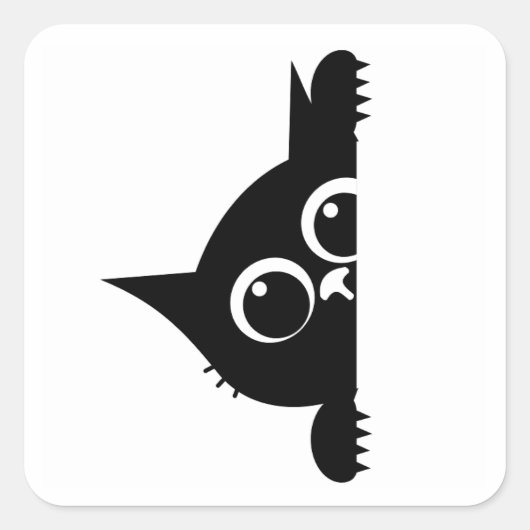 Katzen-Sticker 'Peekaboo' Quadratischer Aufkleber (Vorderseite)