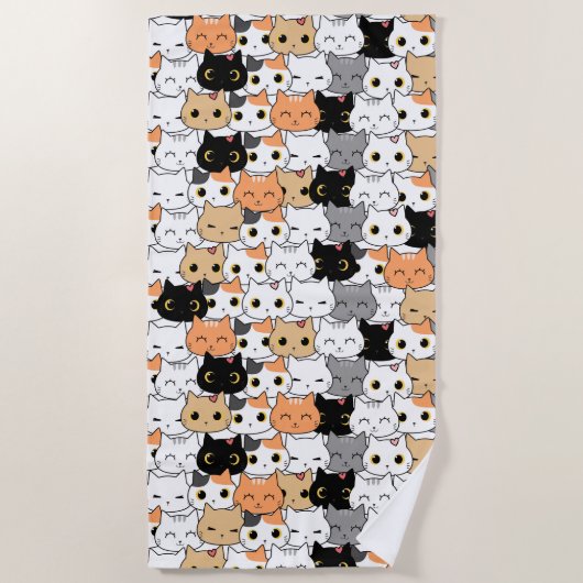 Katzen Strandtuch (Vorderseite)