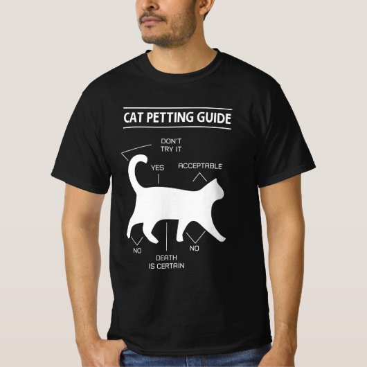 Katzen-Streichleitfaden T-Shirt (Vorderseite)