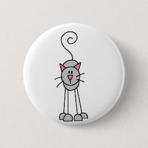 Katzen-Strichmännchen-Knopf Button