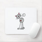 Katzen-Strichmännchen Mousepad (Mit Mouse)