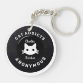 Katzen-Süchtige anonym Schlüsselanhänger (Rückseite)