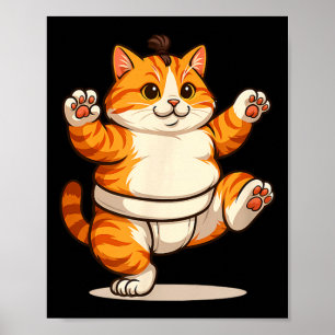 Katzen Sumo-Ringen Martial Arts Ringkämpfer-Sumo Poster