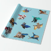 Katzen Superhelden Geschenkpapier (Ungerollt)