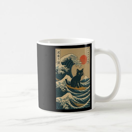 Katzen-Surfen Japan Kaffeetasse (Rechts)