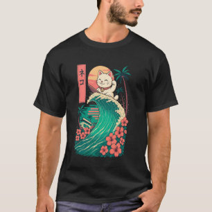 Katzen-Surfen Japanisch T-Shirt