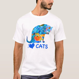 Katzen-T-Shirt, Katzen-T-Shirt, wunderliche T-Shirt