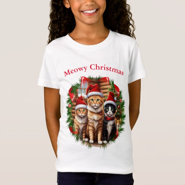 Katzen T - Shirt Weihnachten (Vorderseite)