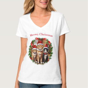 Katzen T - Shirt Weihnachten