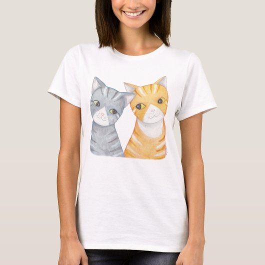 Katzen-T - Shirtorange Tabby grauer Tabby Katzen-T T-Shirt (Vorderseite)