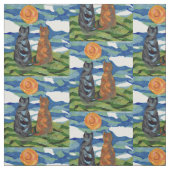 Katzen-Tag träumt Kunst Stoff (Muster)