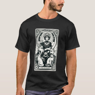 Katzen-Tante, umgeben von feline Begleitern Tarot T-Shirt