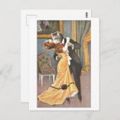 Katzen tanzen in Abend Kleidung Postkarte (Vorne/Hinten)