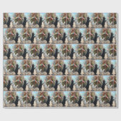 Katzen tanzen langsam auf der Cobblestone Street Geschenkpapier (Flach)