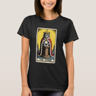 Katzen Tarot Karte Der Turm Katzenkratzbaum Baum T-Shirt