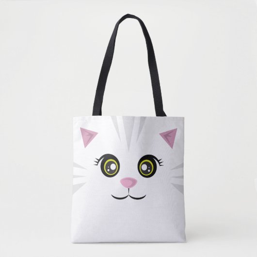 Katzen-Tasche - graue Streifen Tasche (Vorderseite)