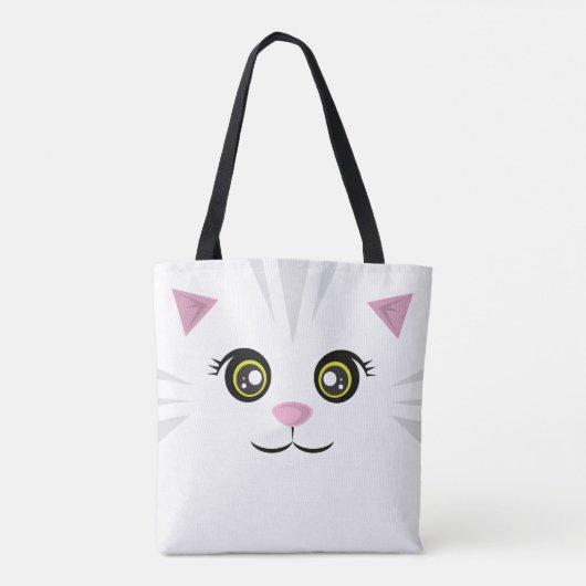 Katzen-Tasche - graue Streifen Tasche (Rückseite)