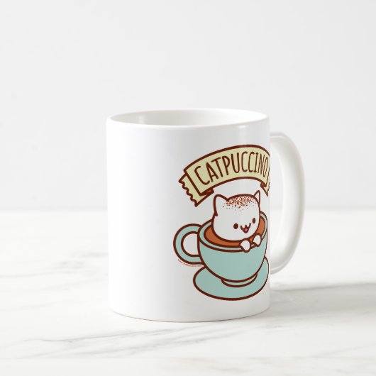 Katzen-Tasse - "CATPUCCINO " Kaffeetasse (VorderseiteRechts)