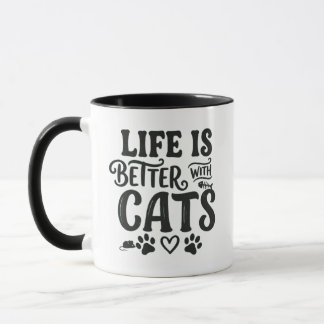 Katzen-Tasse 'Das Leben ist besser mit Katzen' - P Tasse