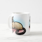 Katzen-Tasse - siamesisches Muster Kaffeetasse (Vorderseite Links)