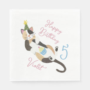Katzen-tastische Purfect Geburtstagspartei Custom Serviette