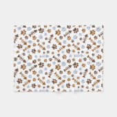 Katzen-Tatze druckt Muster Fleecedecke (Vorderseite (Horizontal))