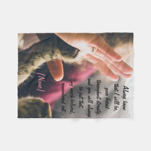 Katzen-Tatze Hoch-Fünf Fleecedecke (Vorderseite (Horizontal))