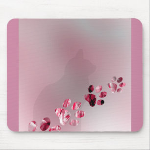Katzen-Tatzen-Aquarell-Tier für rosa Mousepad