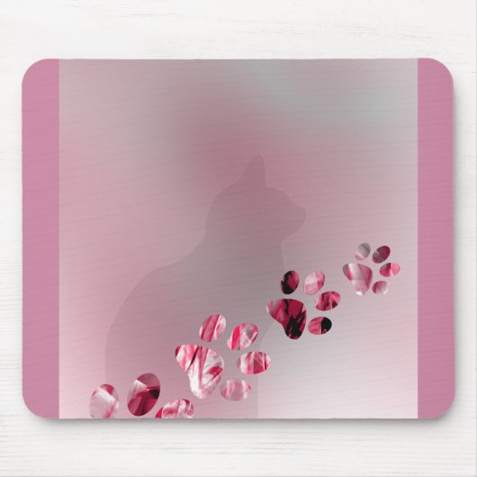Katzen-Tatzen-Aquarell-Tier für rosa Mousepad (Vorne)