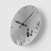 Katzen-Tatzen-Schwarzes u. Weiß Runde Wanduhr (Winkel)