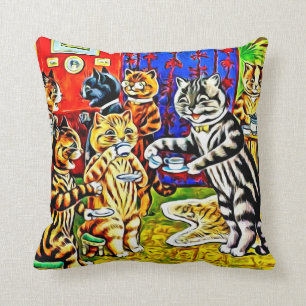 "Katzen-Tee-Party" Stylized Katzen-Kissen Louis Kissen