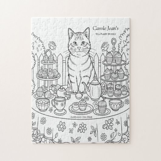 Katzen-Teeparty- & Süßigkeiten-Puzzle Puzzle (Vertikal)