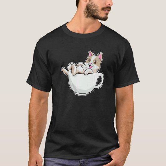 Katzen-Teetasse T-Shirt (Vorderseite)
