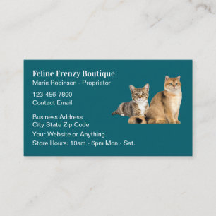 Katzen Thema Visitenkarten Design Visitenkarte