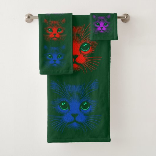 Katzen Themen Badhandtuch Set (Insitu)