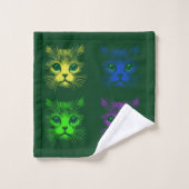 Katzen Themen Badhandtuch Set (Waschlappen)