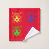 Katzen Themen Badhandtuch Set (Waschlappen)