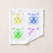 Katzen Themen  Badhandtuch Set (Waschlappen)