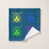 Katzen Themen Badhandtuch Set (Waschlappen)