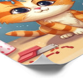 Katzen-Themendesign süße rote Katze Poster (Ecke)