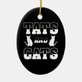 Katzen Tiergeschenk Tattoo Artist Inki Keramik Ornament (Vorne)