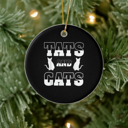 Katzen Tiergeschenk Tattoo Artist Inki Keramik Ornament (Baum)