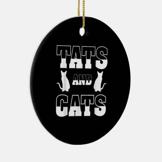 Katzen Tiergeschenk Tattoo Artist Inki Keramik Ornament (Rechts)