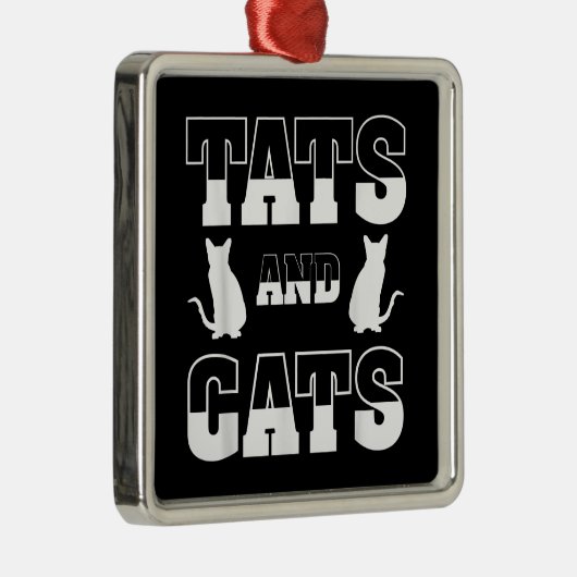 Katzen Tiergeschenk Tattoo Artist Inki Ornament Aus Metall (Rechts)