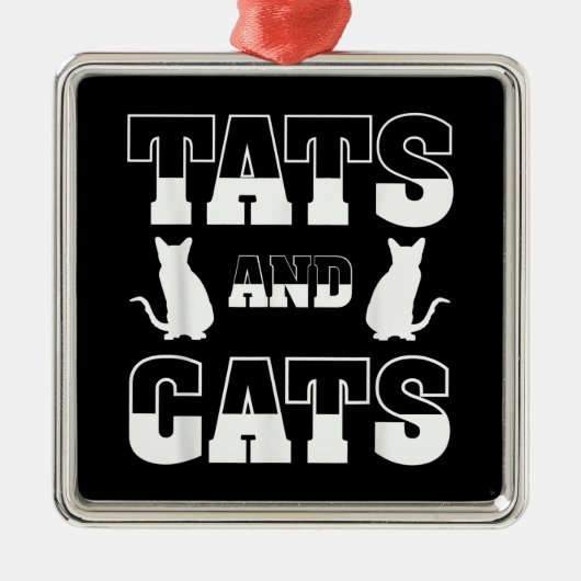 Katzen Tiergeschenk Tattoo Artist Inki Ornament Aus Metall (Vorne)