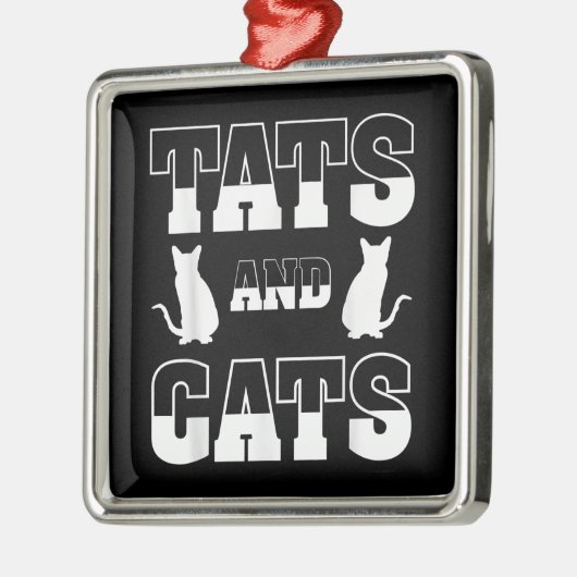 Katzen Tiergeschenk Tattoo Artist Inki Ornament Aus Metall (Links)