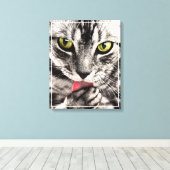 Katzen Tierportrait Leinwanddruck (Insitu (Holzboden))