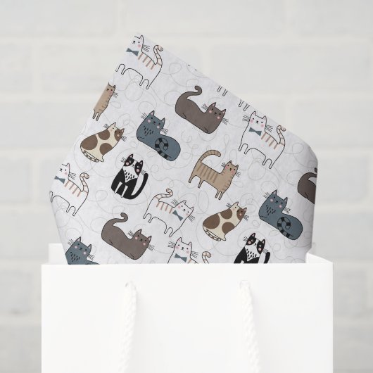 Katzen-Tissue-Papier, Kitty-Kätzchen-Decoupage Seidenpapier (Geschenktüte)