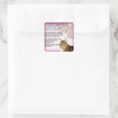 Katzen Tochter in Rechtsgedicht Quadratischer Aufkleber (Tasche)